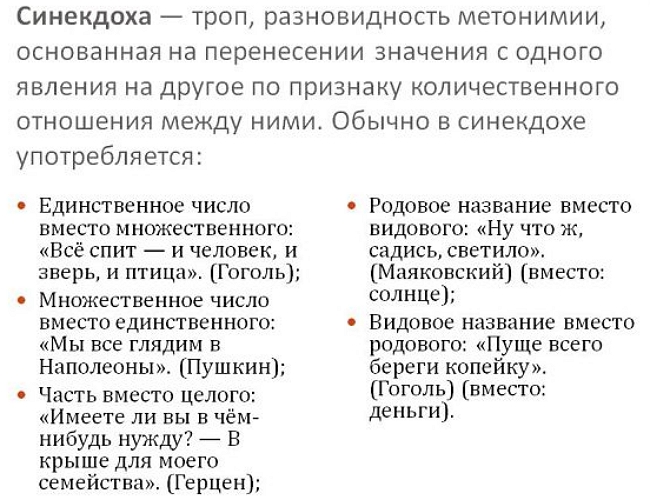 Что такое синекдоха? Примеры