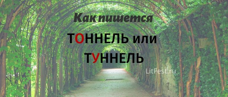 «Тоннель» или «туннель» — в чем отличие