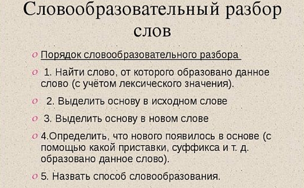 Что такое словообразовательный разбор слова